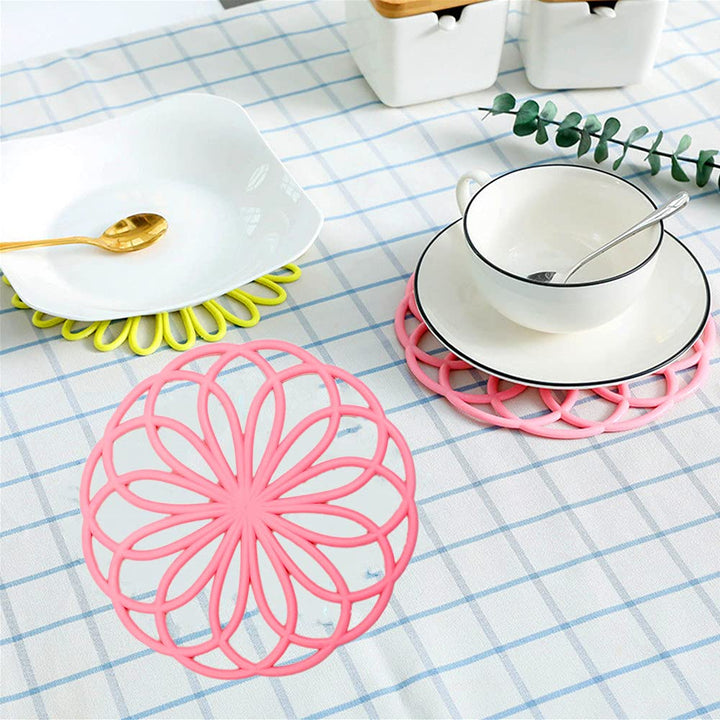 Coaster Resin Molds 2pcs Large Silicone Coaster Molds with Design 3D Mandala Flower Geode Tray Epoxy Molds Silicone Trivet Mats Resin Casting Mold