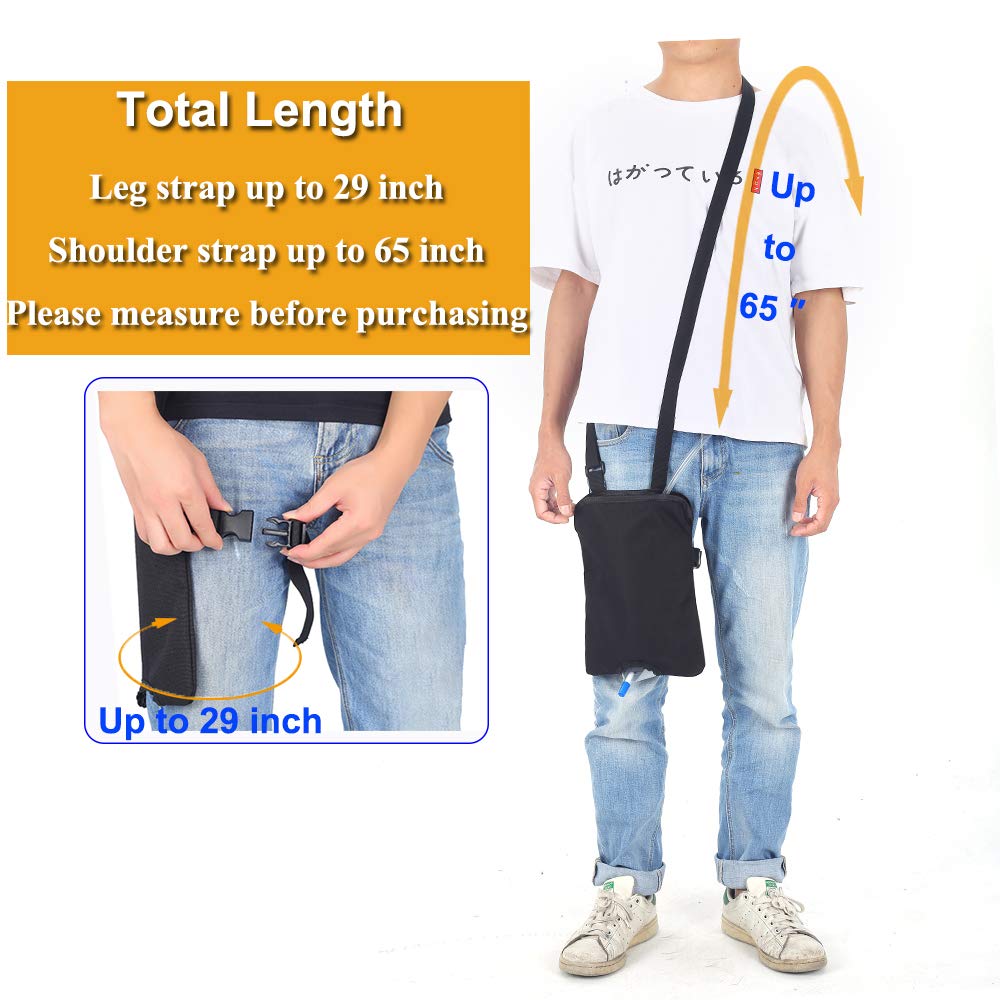 Catheter Leg Bag Stabilization Device Urinary Drainage Foley Catheter Bag Holder (1000 Ml) With Adjustable Shoulder Strap For Home,Travel,Wheelchair,Bed