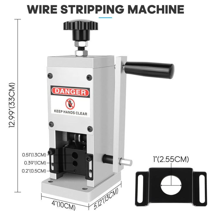 Wire Stripper Machine, Wire Stripper Machine 0.06-0.98 Inch (1.5-25 mm) for Scrap Cable Copper Recycling Hand Crank Wire Stripping Machines