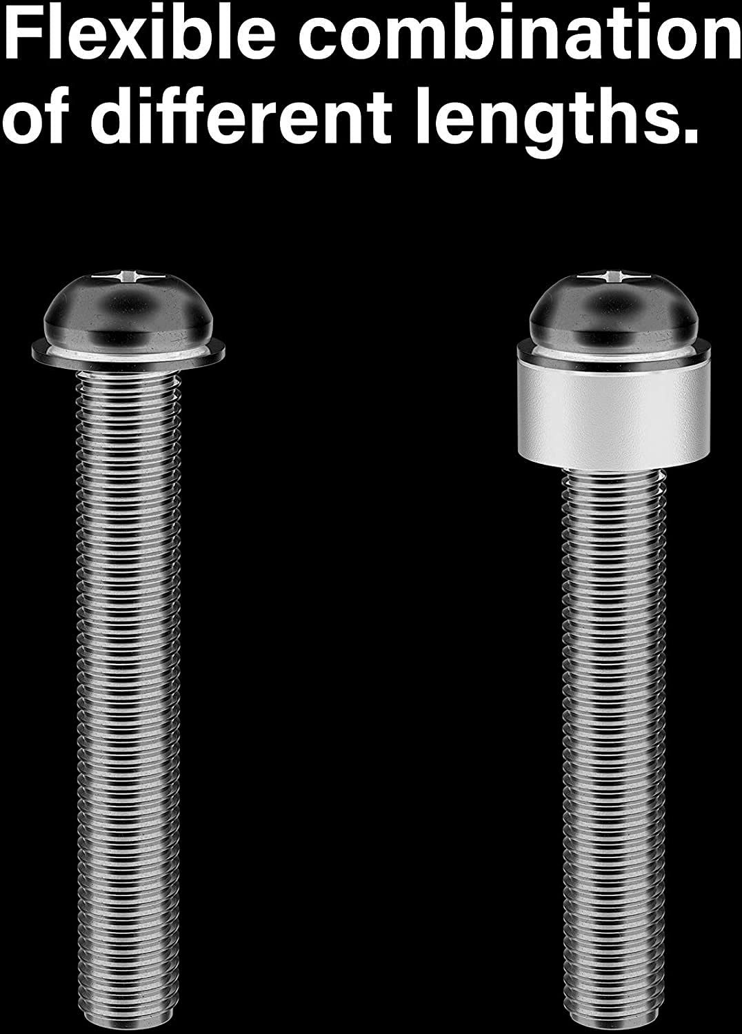 M8 x 45mm VESA Mount Screws Bolts and Washers for Samsung Curved LCD LED TV Screws, for LG/Vizio/Philips/Sony Bravia etc with Metric Thread, Phillips Drive, 304 Stainless Steel (Set of 5)