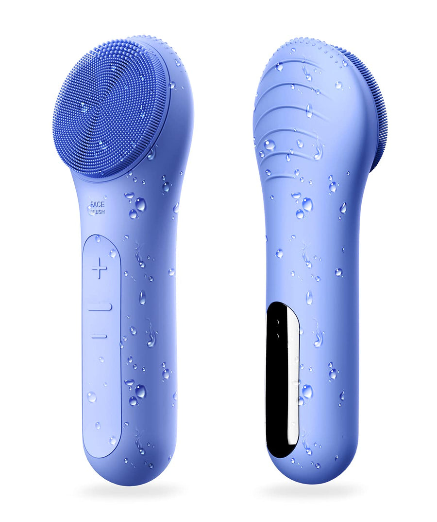 CLIE Facial Cleansing Brush, Waterproof and Rechargeable Face Scrub Brush for Men & Women, Cleansing, Exfoliating and Massaging, Electric Face Scrubber - Blue
