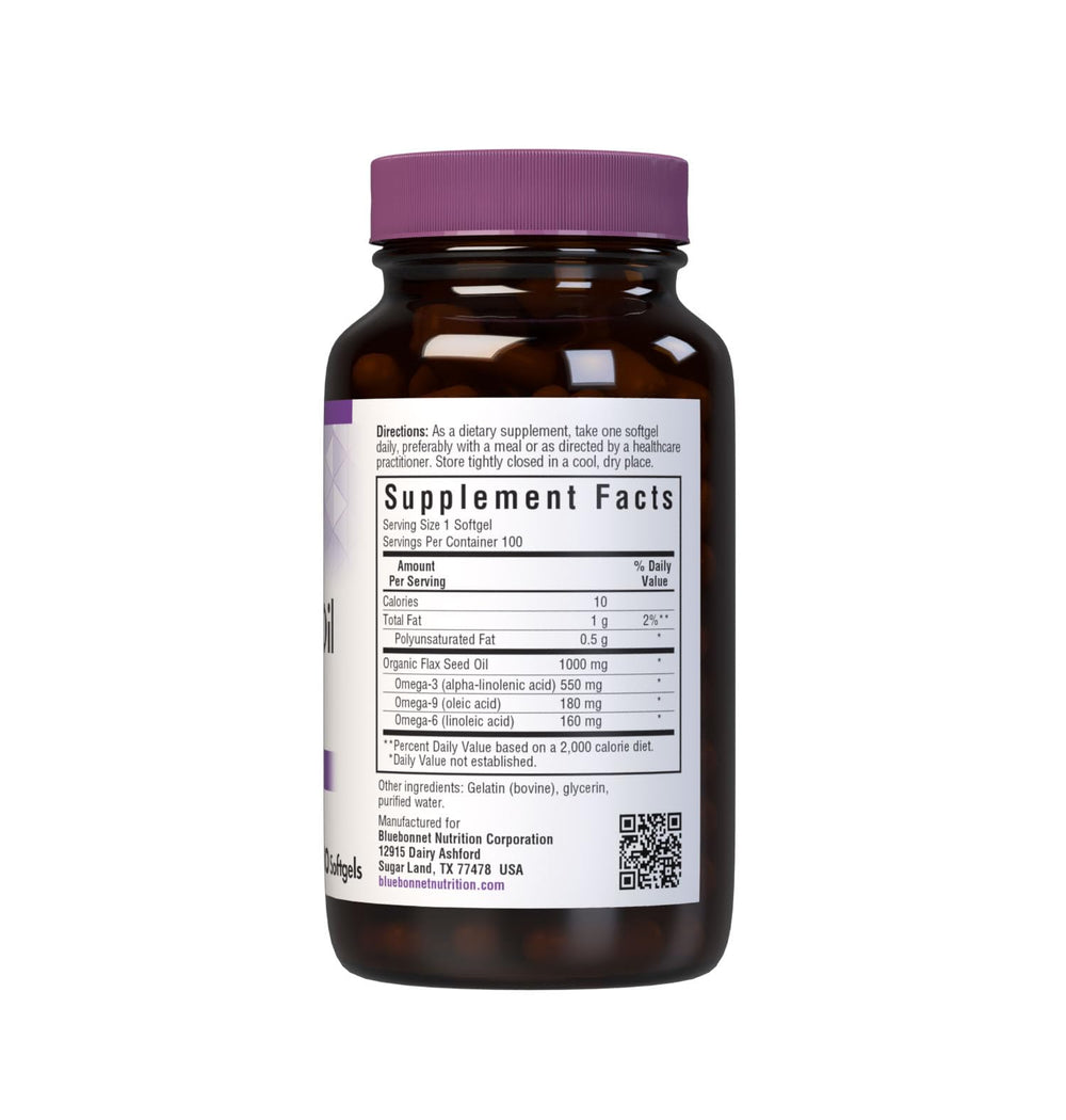 Flaxseed Oil Softgels, 1000 mg, 100 Count