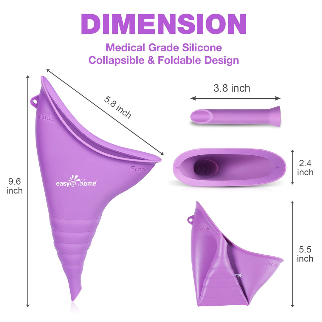 Portable Female Urination Device for Women: Silicone Female Urinal Device Pee Standing Up Funnel Reusable for Travel | Camping | Car | Outdoor | Hiking Purple EUD408