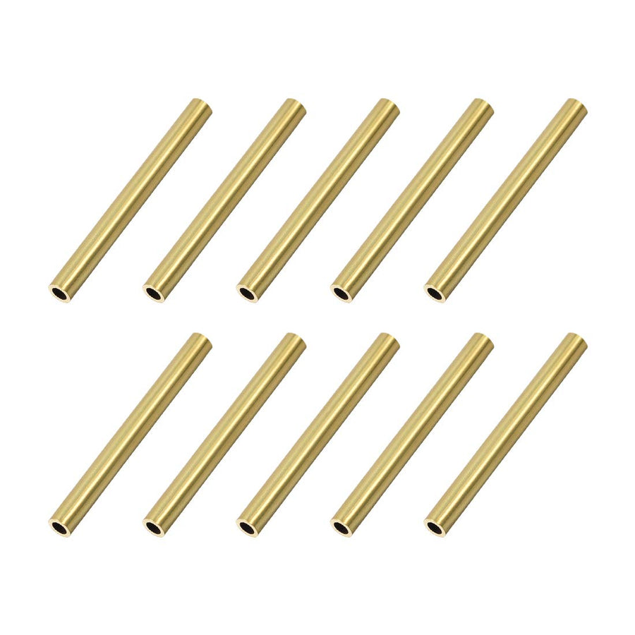 Brass Round Tube, 3mm OD 0.5mm Wall Thickness 30mm Length Seamless Pipe Tubing for DIY Crafts 10 Pcs