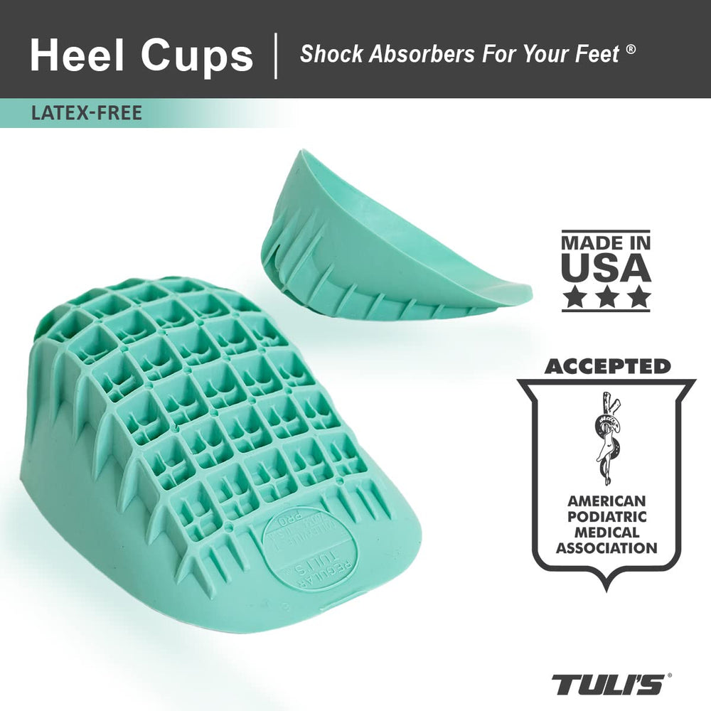 Heavy Duty Heel Cups - Pro Heel Cup Perfect for Plantar Fasciitis - Small (Under 80lbs)