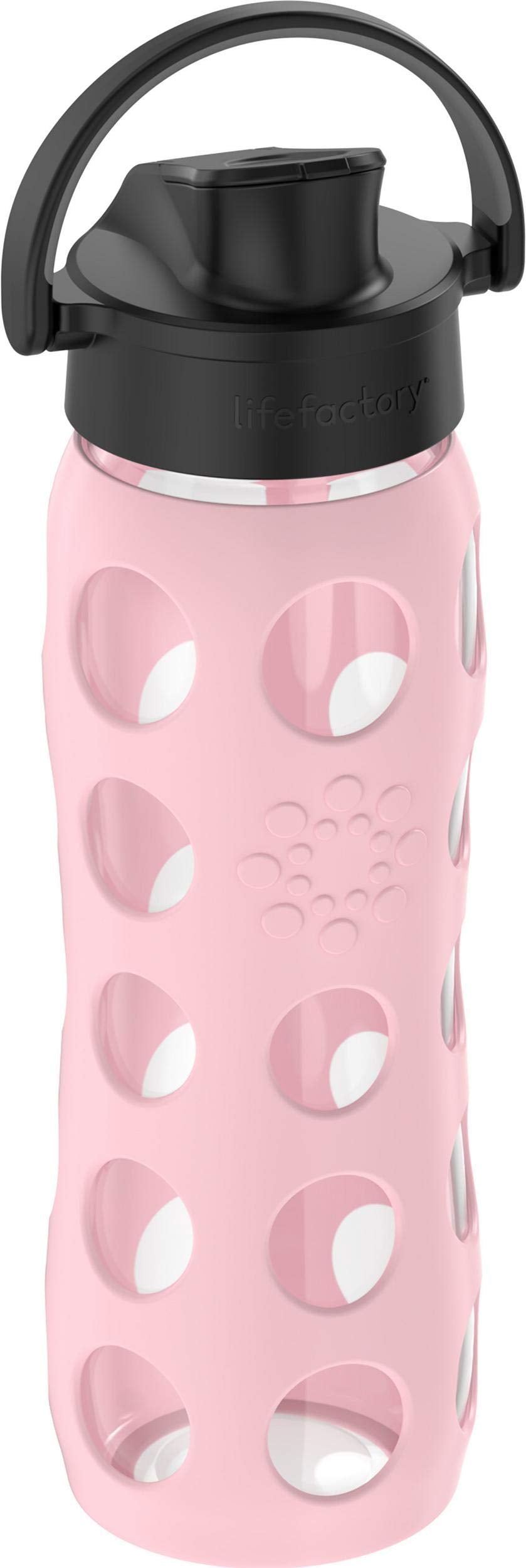 22-Ounce Glass Water Bottle with Active Flip Cap and Protective Silicone Sleeve, Desert Rose