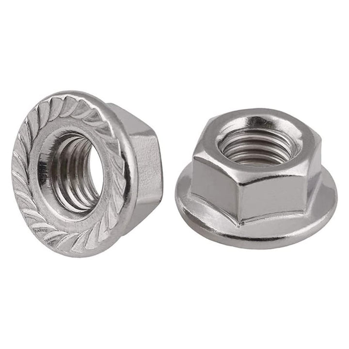 20pcs M8 Hexagon Flange Nuts, Carbon Steel Nickel Plated for Hammer Head Bolt T Screw T-Slot Aluminum Profile,High Strength,Dedicated for T-Bolt Flange Nuts
