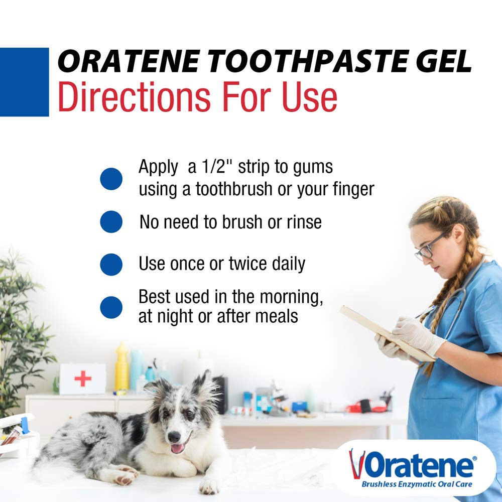 Pet King Brands ZYMOX Oratene Brushless Toothpaste Gel for Dogs and Cats, 2.5oz