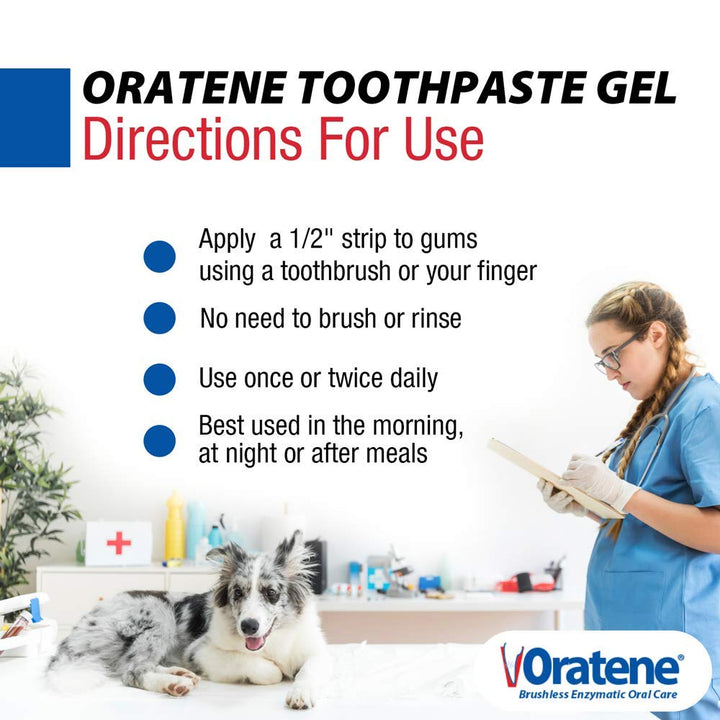 Pet King Brands ZYMOX Oratene Brushless Toothpaste Gel for Dogs and Cats, 2.5oz