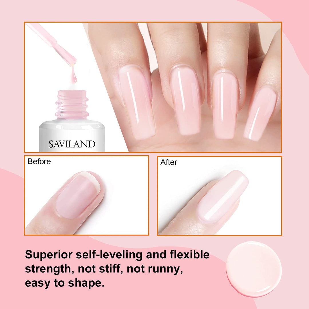 5-In-1 Builder Base Strengthening Gel - 15ml Light Pink Builder Nail Gels, U V/LED Nail Polish Gel for Professional Manicure Repair, Nails Extension, Nail Strengthen
