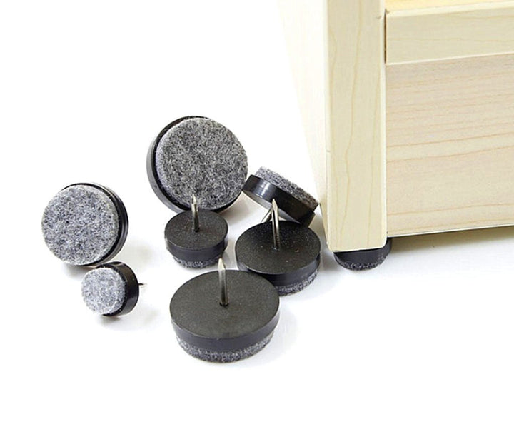 40pcs Furniture Felt Pad Heavy Duty Nail-on Chiar Slider Glide Pad Floor Protector for Wooden Furniture Chair Tables Leg Feet(F18mm or 0.7;Black)