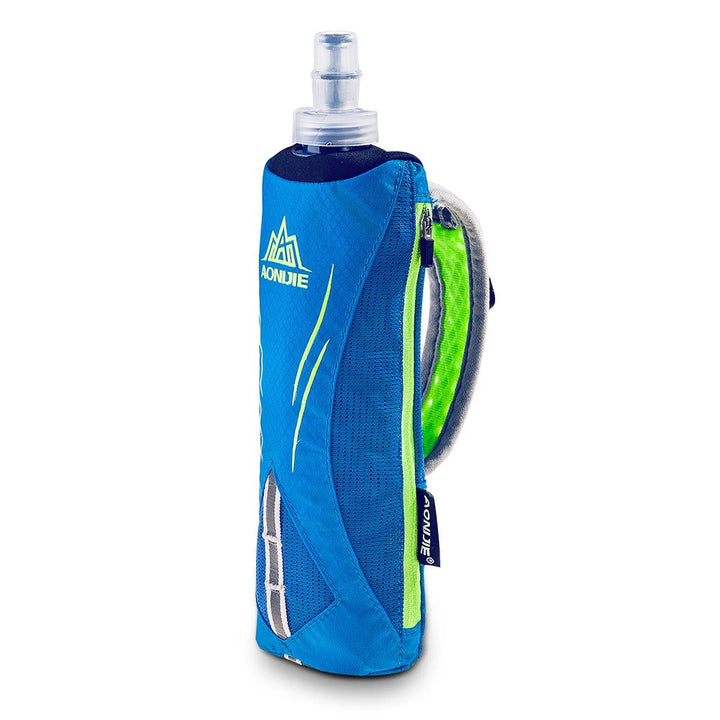 Quick Grip Handheld Soft Water Bottle for Running, Hand Strap Hydration Pack with 500ml Handheld Soft Flask Water Bottle (Blue)