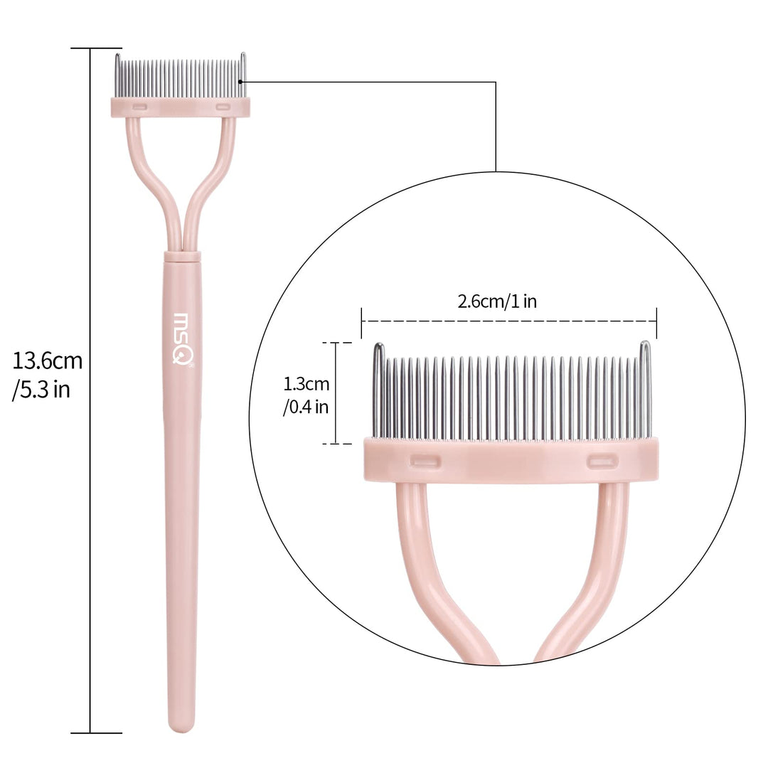 Eyelash Separator Eyelash Comb Lash Separator Tool Mascara Brush Eyelash Brush Separator Mascara Comb Arc Designed Mascara Applicator With Cover Naked Pink (1PCS)