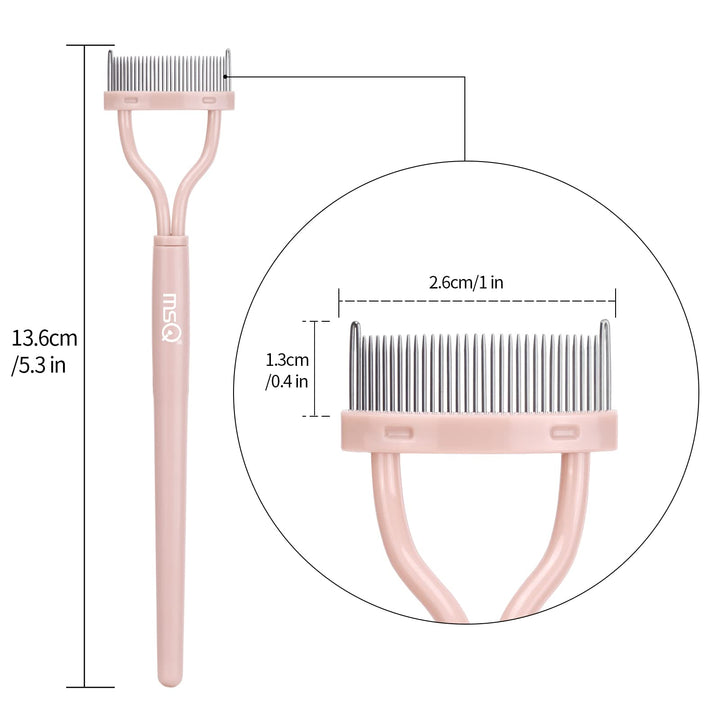 Eyelash Separator Eyelash Comb Lash Separator Tool Mascara Brush Eyelash Brush Separator Mascara Comb Arc Designed Mascara Applicator With Cover Naked Pink (1PCS)