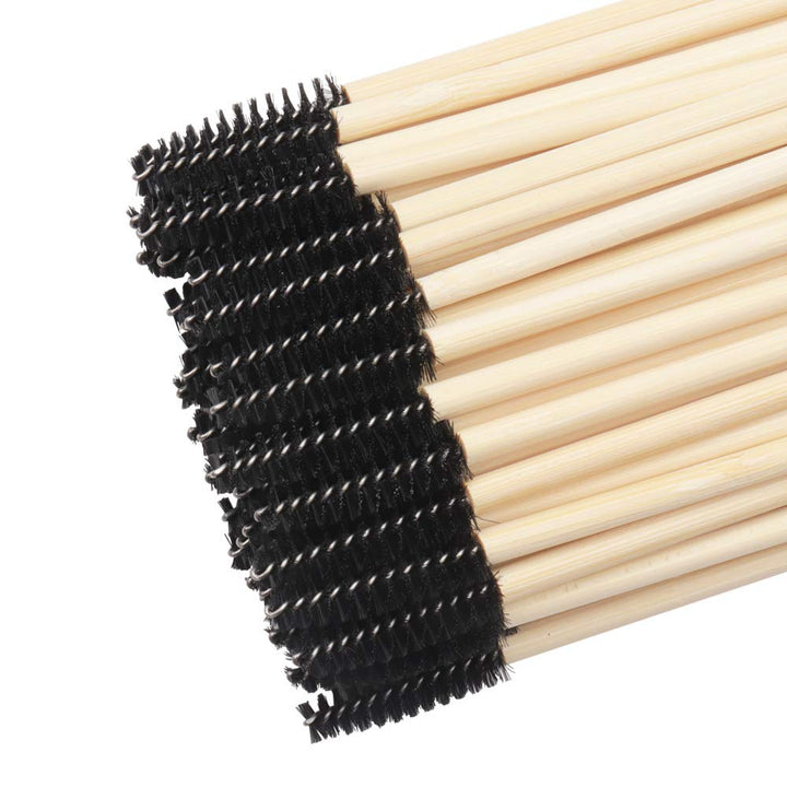 MyAoKuE-UP 100 Pack Bamboo Handle Mascara Wands Disposable Eyelash Brushes Lash Extension Tool, Black