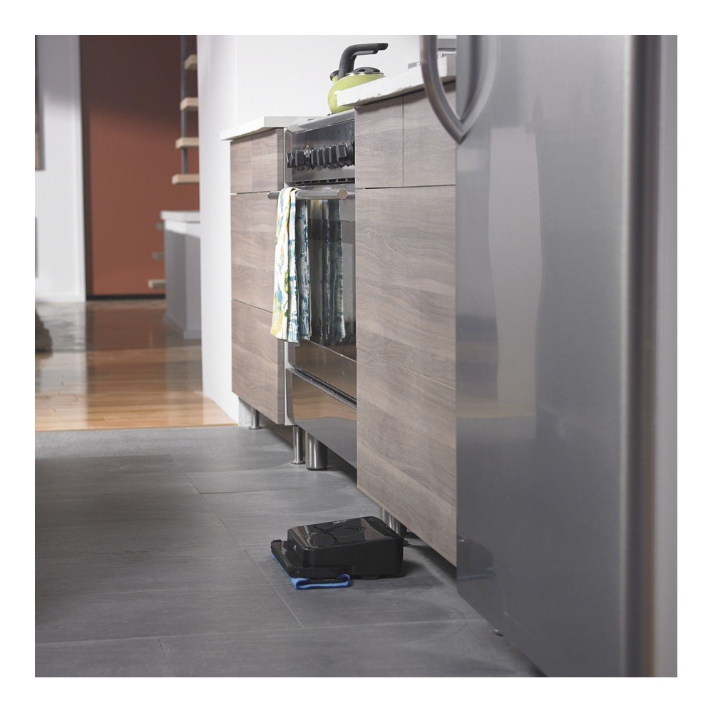 Braava 380t Advanced Robot Mop- Wet Mopping and Dry Sweeping Cleaning Modes, Large Spaces , Black