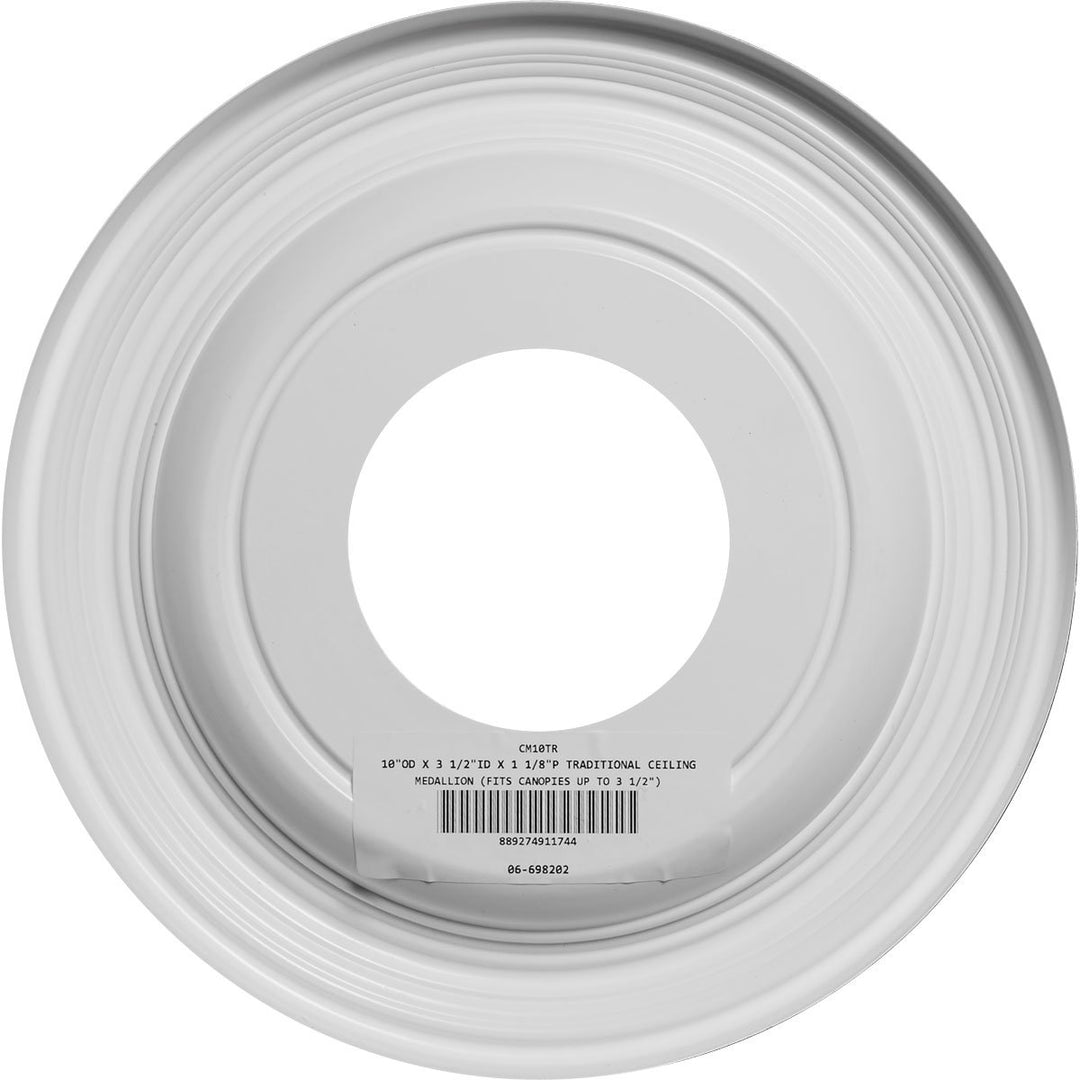 CMP10TR Traditional Ceiling Medallion, 10OD, Unfinished