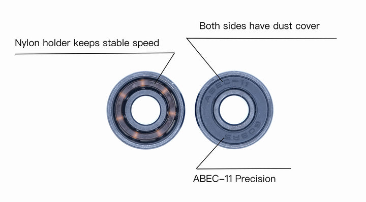 8 PCS Skateboard Bearings 608RS ABEC 11 High Speed Long Lasting Silky Smooth High Load Bearings for Skateboard Longboard Inline Roller Skates Speed Skate