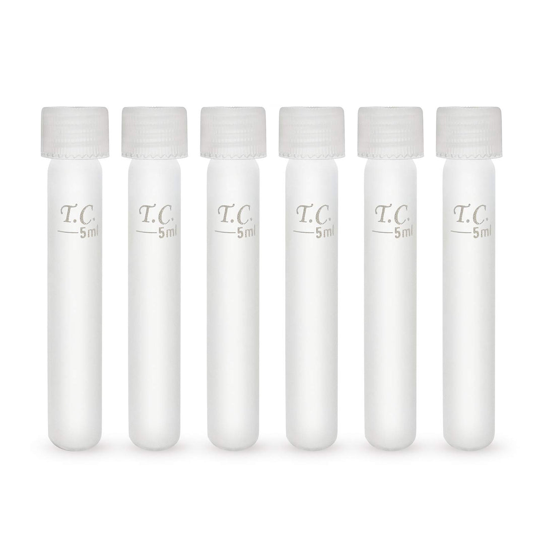 Glass Test Tubes with Leak-Proof Screw Caps and 5 ml Mark, 6 pcs, for Aquarium Water Checks (85mm)