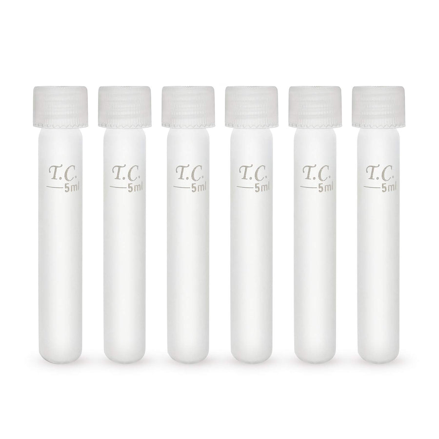 Glass Test Tubes with Leak-Proof Screw Caps and 5 ml Mark, 6 pcs, for Aquarium Water Checks (85mm)