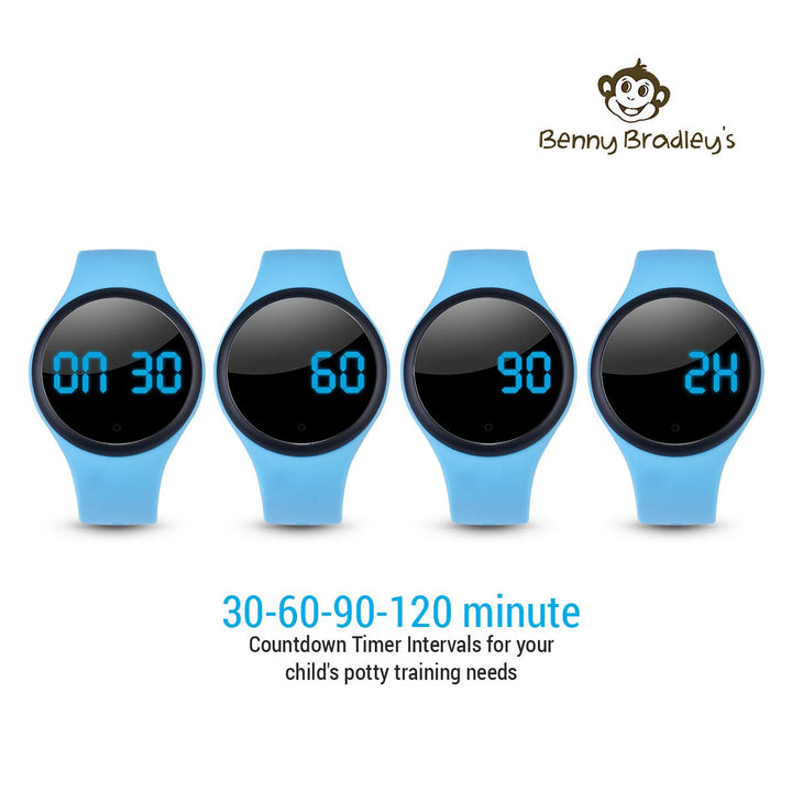 Potty Training Watch for Kids V1 – A Water Resistant Potty Reminder Device for Boys and Girls to Train Your Toddler with Fun/Musical and Vibration Interval Reminders with Potty Training eBook (Blue)