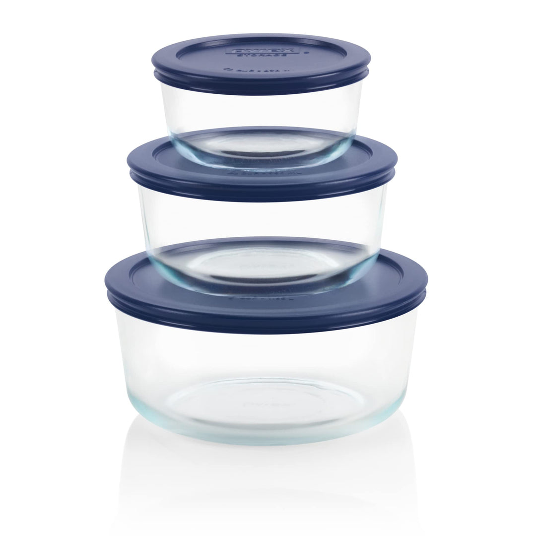 6010170 Glass Plastic Storage Set - 6 Pieces, Blue