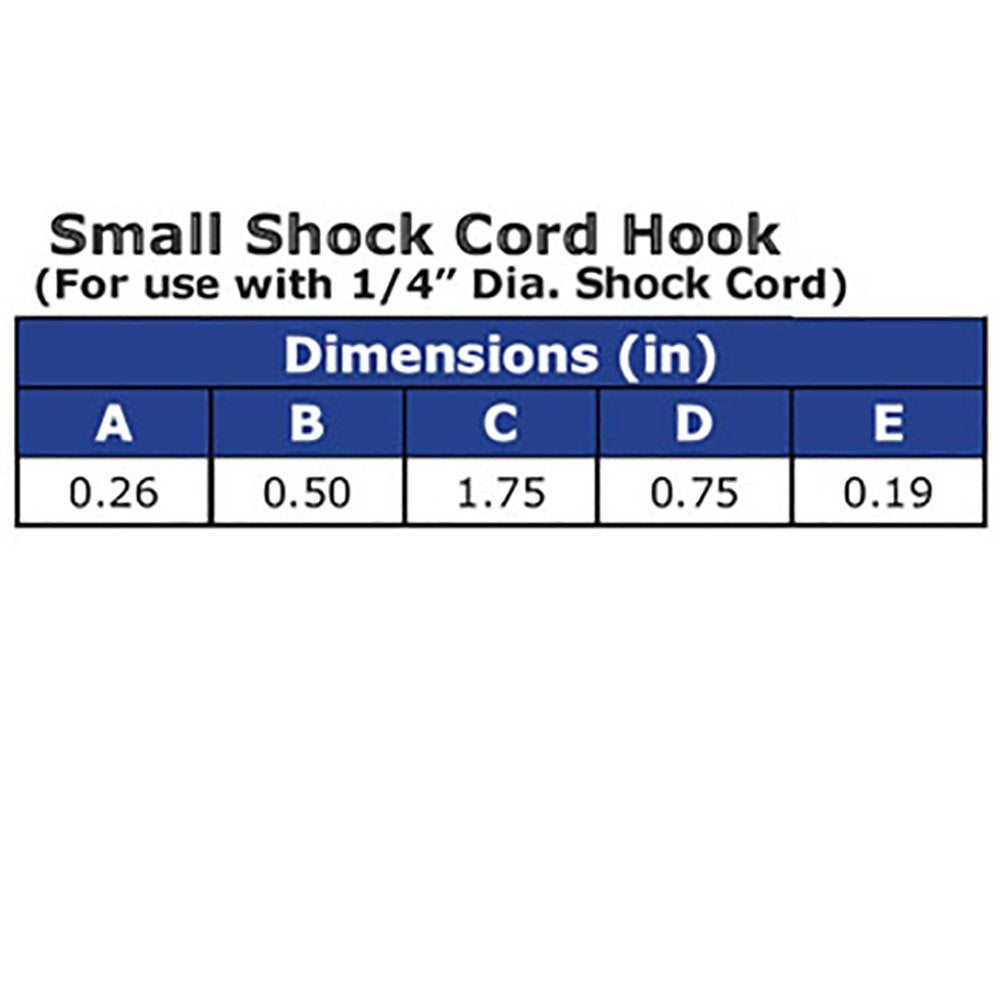 Small Shock/Bungee Cord Hook Closed (20 Pack)