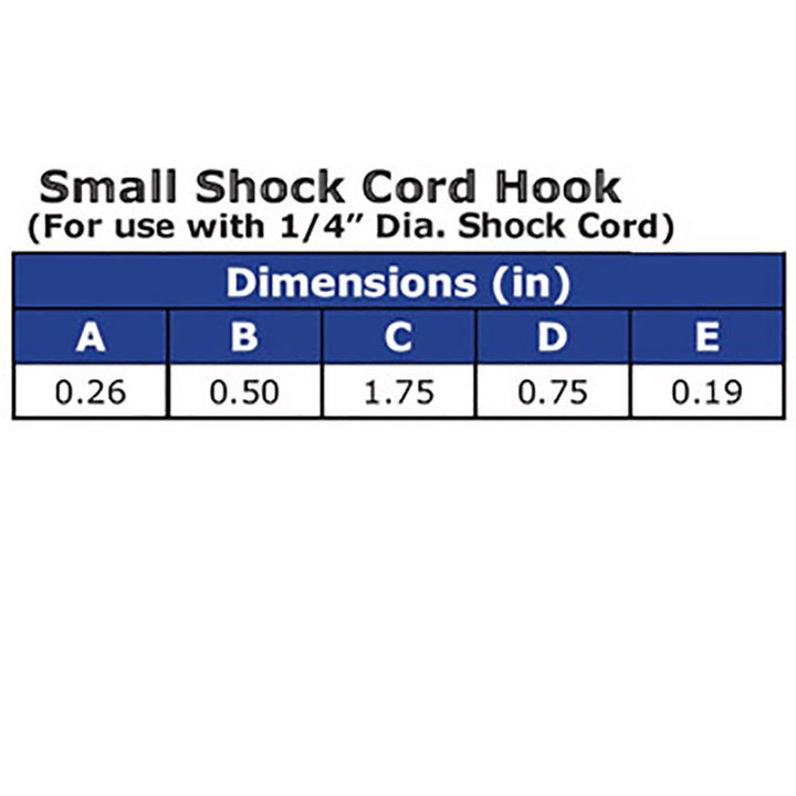 Small Shock/Bungee Cord Hook Closed (20 Pack)
