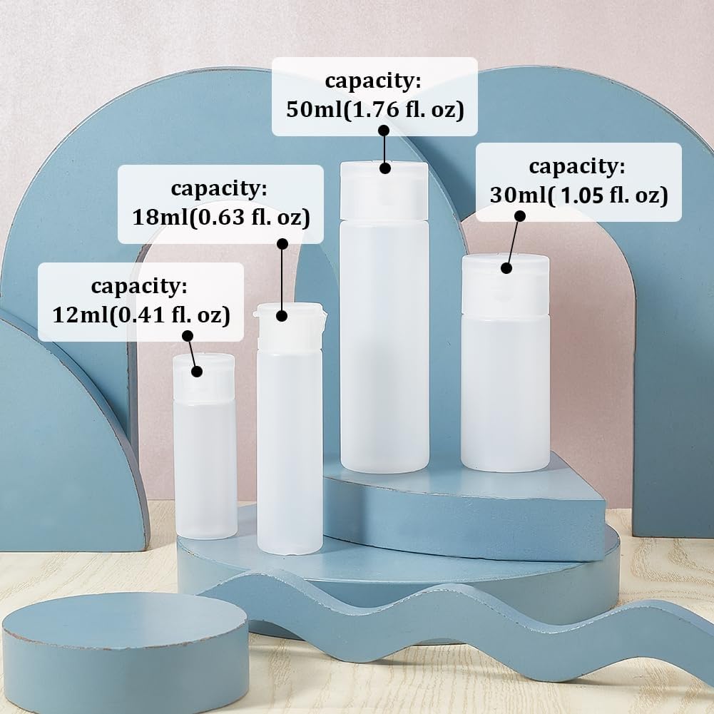 10 Pack 18ml 0.6oz Small Travel Squeeze Bottles Refillable Makeup Foundation Container Travel Essentials Sample Bottles Travel Tubes for Toiletries, Shampoo Toner Cosmetic