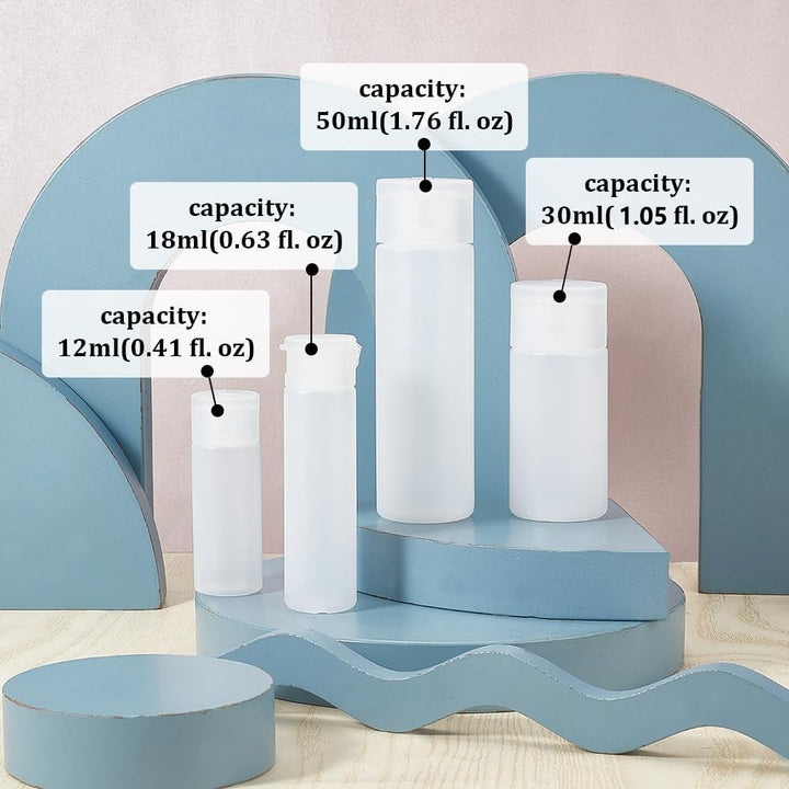 10 Pack 12ml Small Plastic Flip Cap Sample Bottle Empty Refillable Travel Bottles for Makeup Cosmetic Toiletries Product