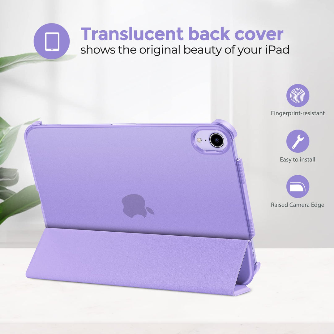 Smart Case for iPad Mini 7 A17 Pro 2024/iPad Mini 6 2021 8.3 Inch iPad Mini 7th/6th Gen Case, Hard Back Cover for iPad Mini 8.3 7th Gen A2995/A2996/A2993/6th Gen A2567 A2568 A2569 -Purple