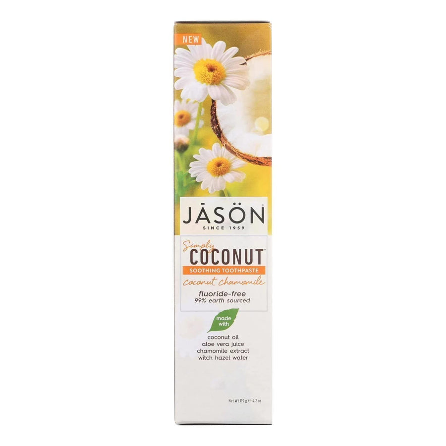 Jason Natural Products Soothing Toothpaste Coconut Chamomile, 4.2 Oz