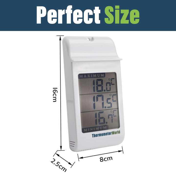Digital Greenhouse Thermometer for Monitoring Maximum and Minimum Temperatures - High Low Thermometer for Recording Max and Min Temperatures Garage Greenhouse Accessories Indoor Outdoor
