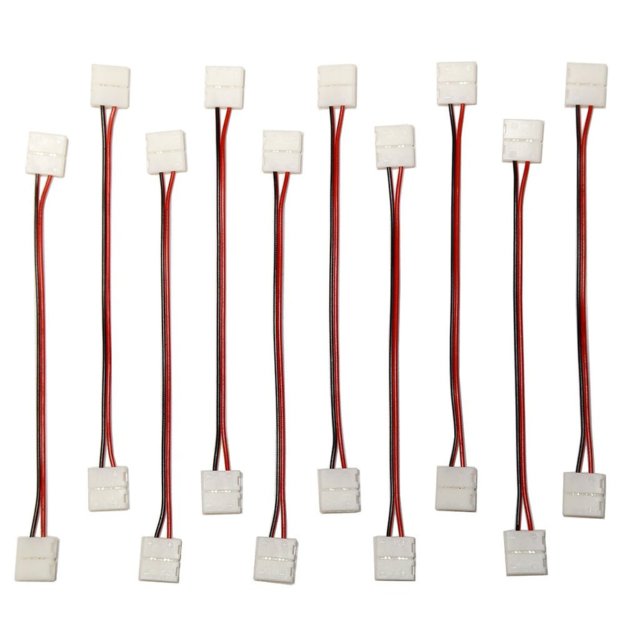 10PCS LED 5050 Single Colour Strip Light Connector 2 Pin Conductor 10 mm Wide Strip to Strip Jumper
