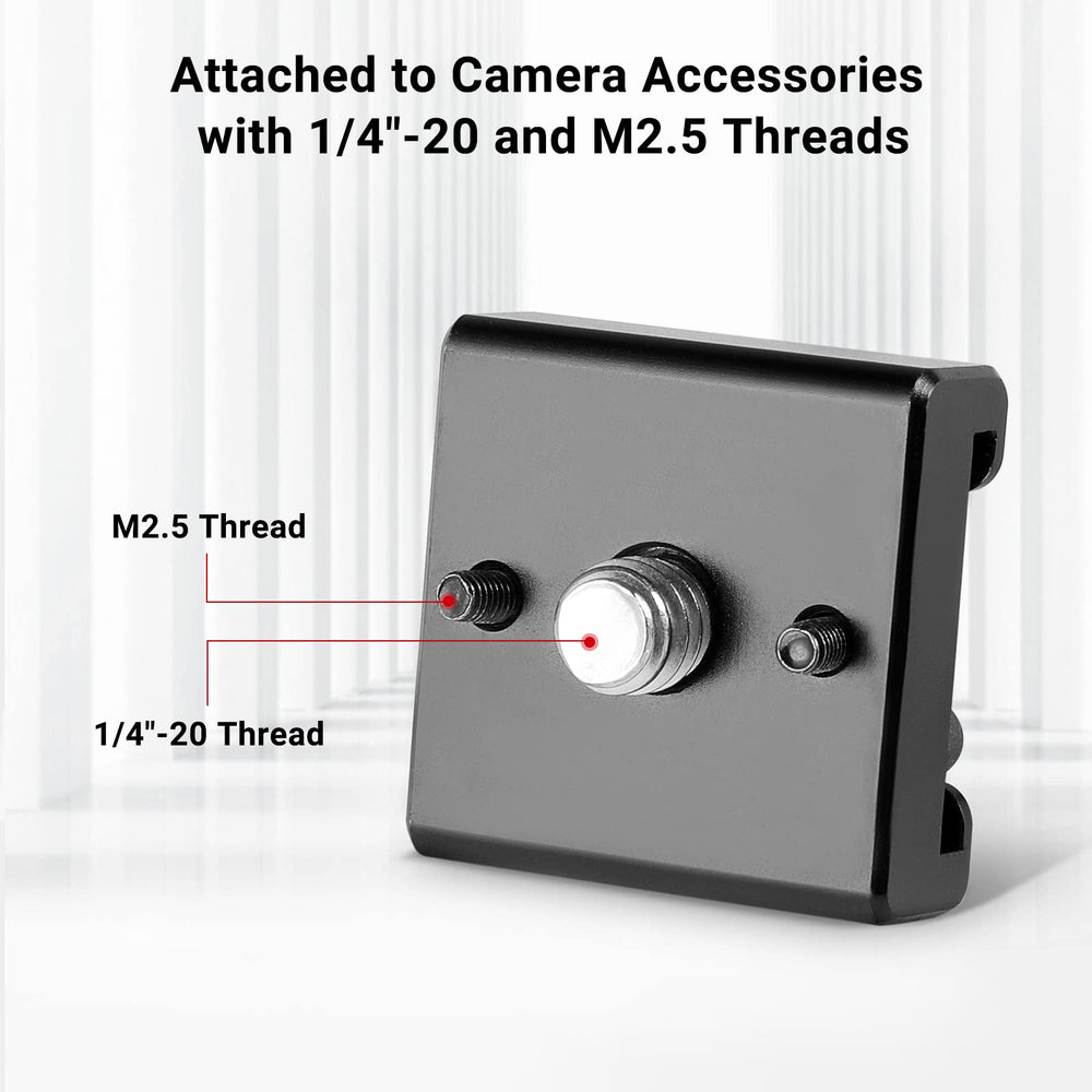 SMALLRIG Cold Shoe Mount Adapter Bracket Hot Shoe with 1/4 Thread for Camera Cage Flash LED Moniter, Pack of 2-2060