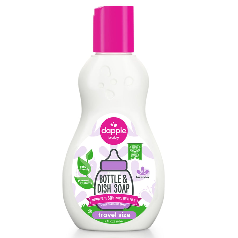 Baby Bottle Soap, Hypoallergenic Dish Soap for Baby Bottles, Powered by Plants, Travel Size, Lavender, 3 Fl Oz (Pack of 1)