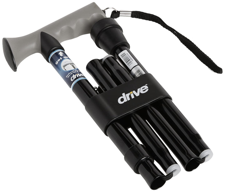 RTL10370BK Walking Stick with Gel Grip Handle, Black