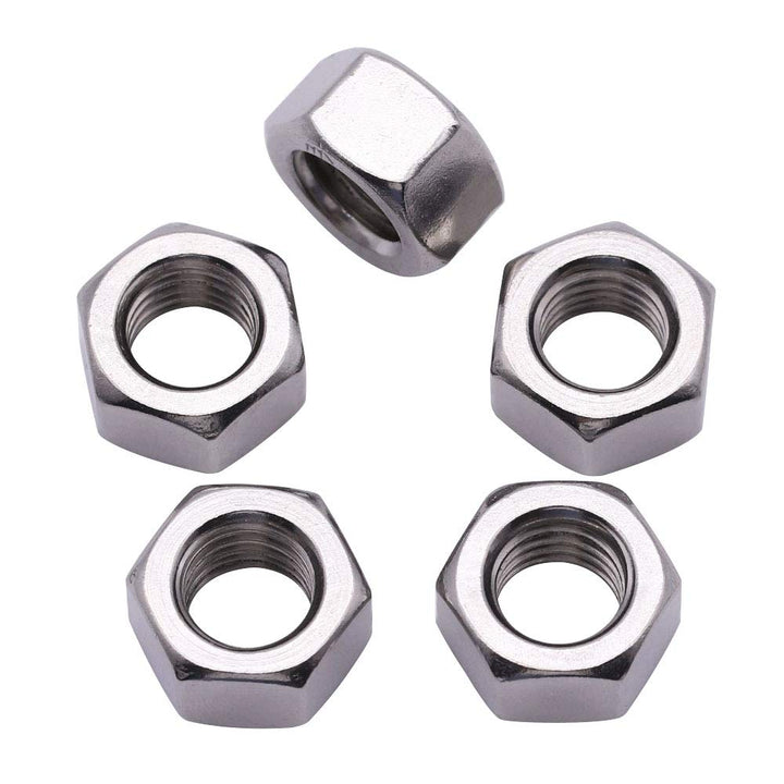 UNC 1/4-20 Hex Nuts Stainless Steel Hex Nuts 304 Stainless Steel Full Thread Nuts, 50 pcs