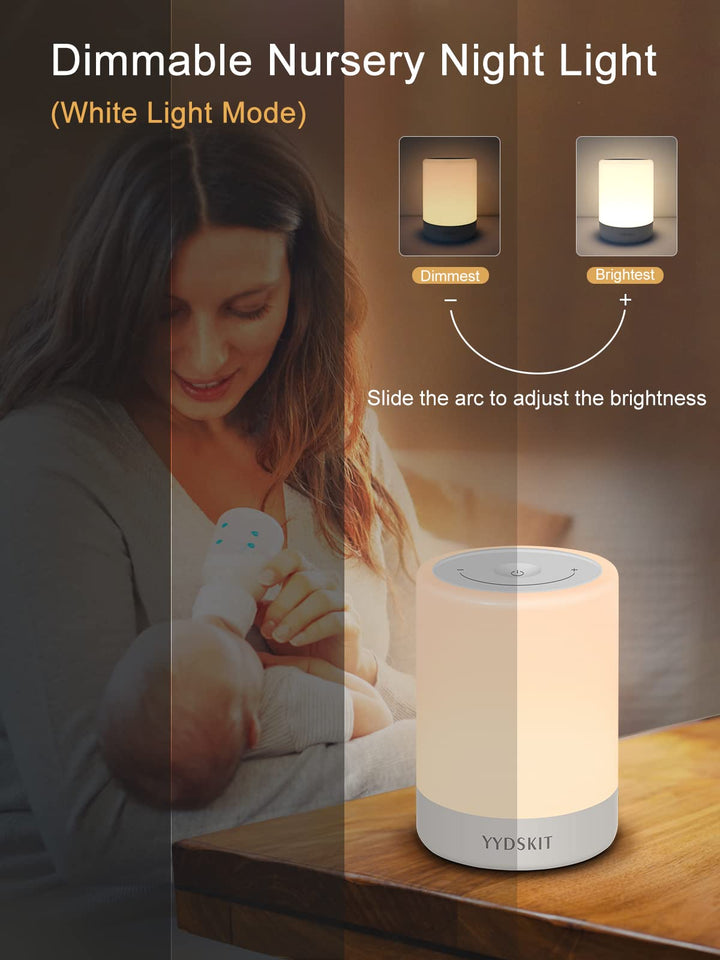 Baby Night Light, Nursery Night Lamp for Breastfeeding, Portable Nightlight for Kids Toddlers Bedroom, Warm & Soft Bedside Lamp, Touch Control, Rechargeable, Lasting Up to 100Hours