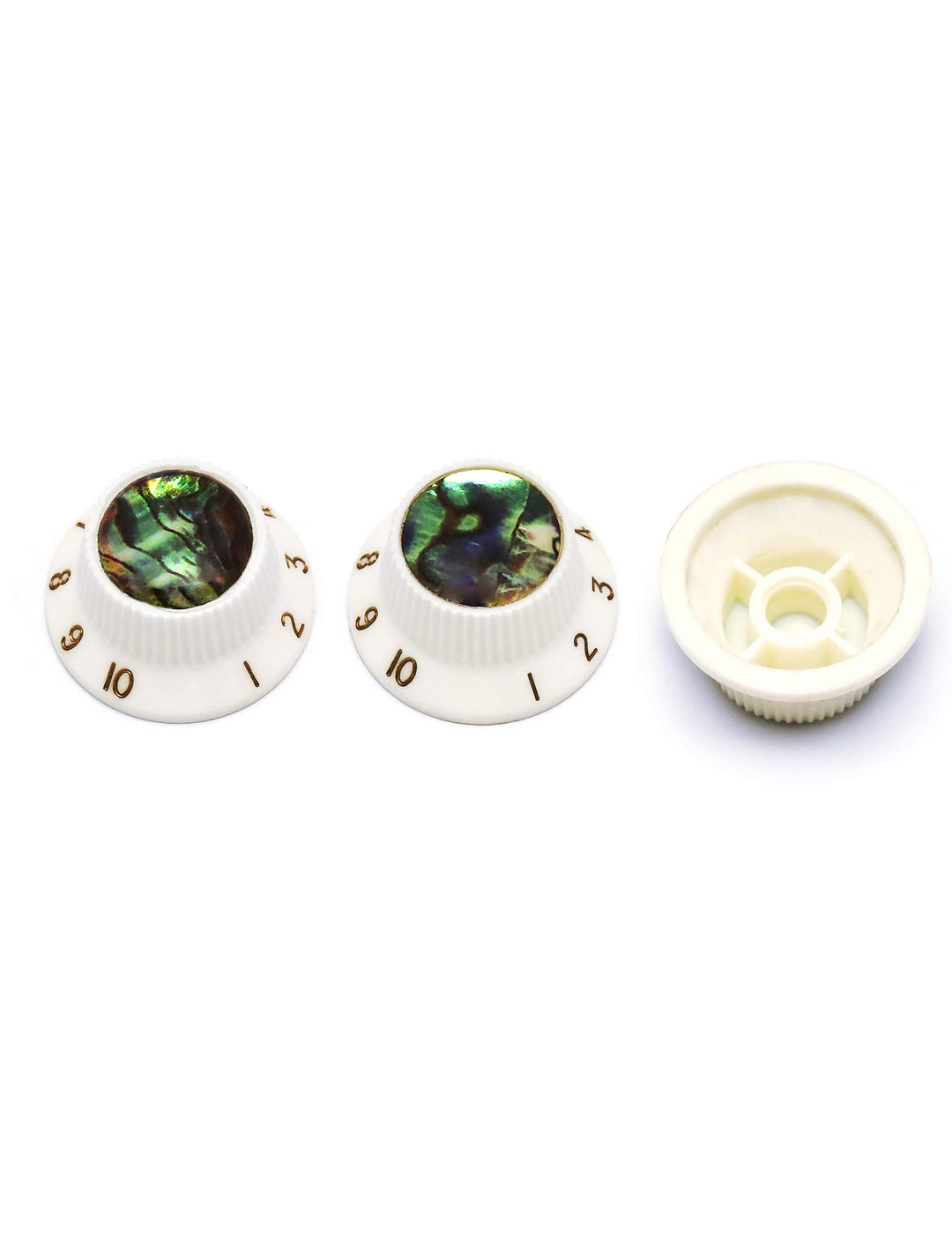 Rubatone Guitar Knobs Abalone Top Speed Control Knobs 6mm Shaft Pots Volumn Tone Knobs Compatiable with Strat Stratocaster Electric Guitar Set of 3Pcs.