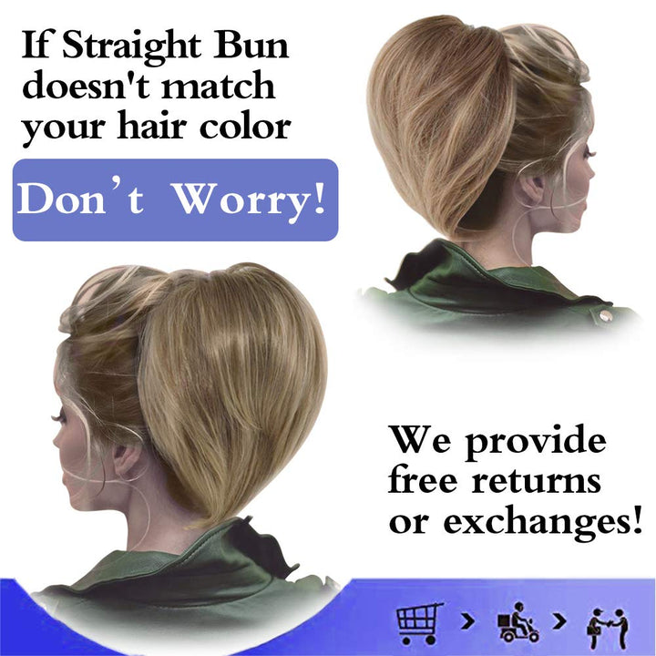 Tousled Synthetic Hairpiece Scrunchies Straight Elastic Updo Scrunchy Bun For Women