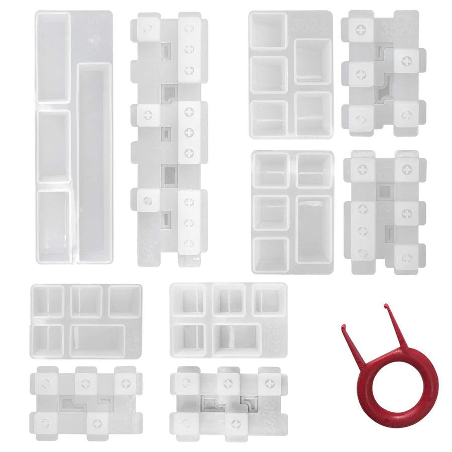SUJUAN DIY Silicone Keycaps Resin Mold Compatible with Cherry MX Mechanical Gaming Keyboard Crystal Epoxy Molds Handmade Crystal Key Caps Resin Molds Making Tools with Key Puller