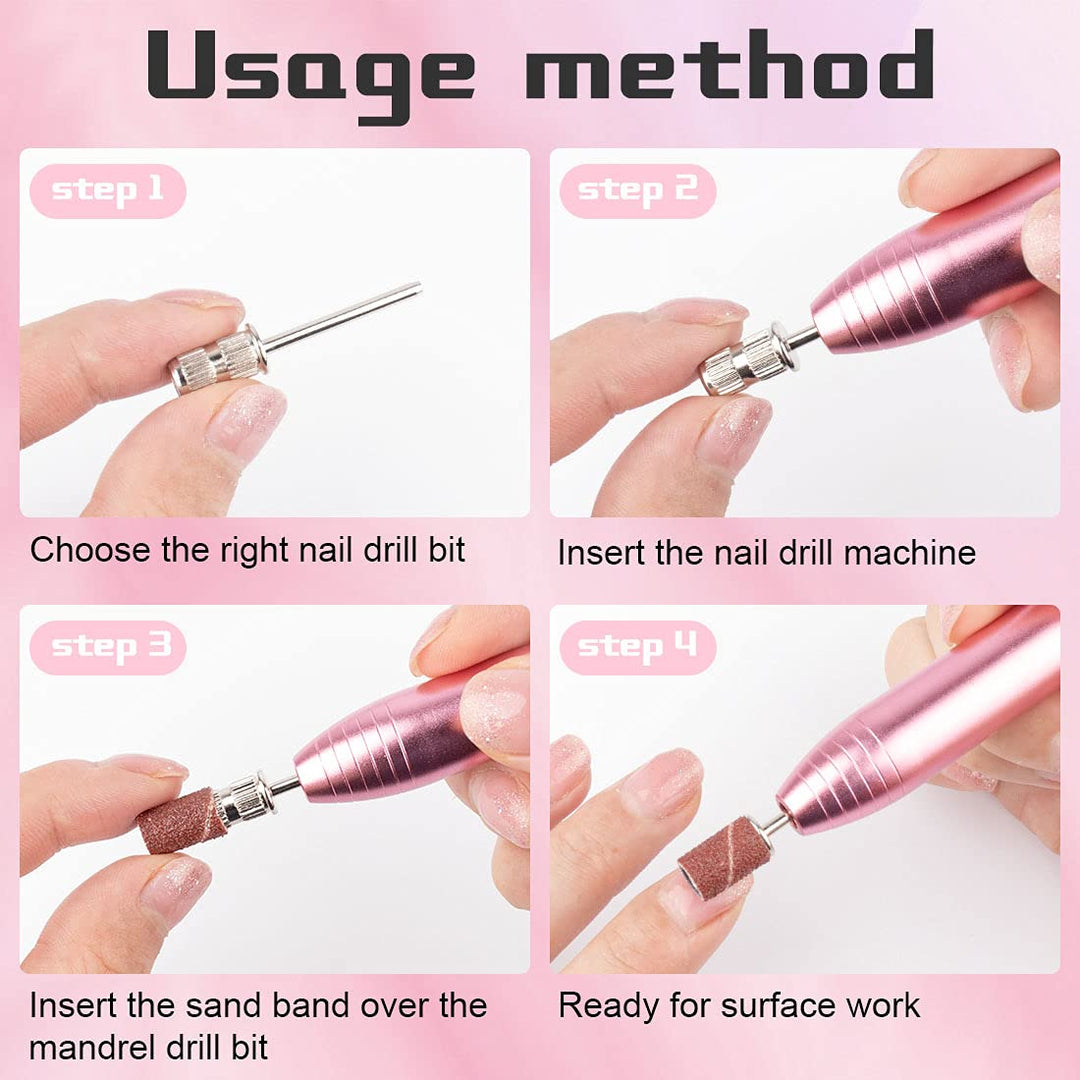 10 Pieces nail drill heads nail drill bits sanding band shaft 3/32 inch nail drill bits mandrels for electric file nail sanders manicure pedicures home salon & spa