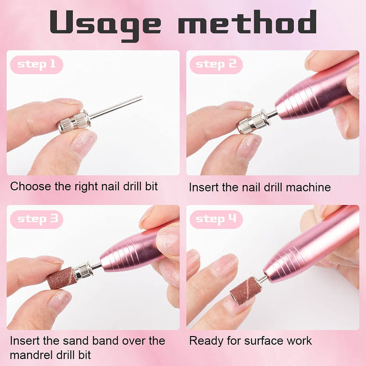 10 Pieces nail drill heads nail drill bits sanding band shaft 3/32 inch nail drill bits mandrels for electric file nail sanders manicure pedicures home salon & spa