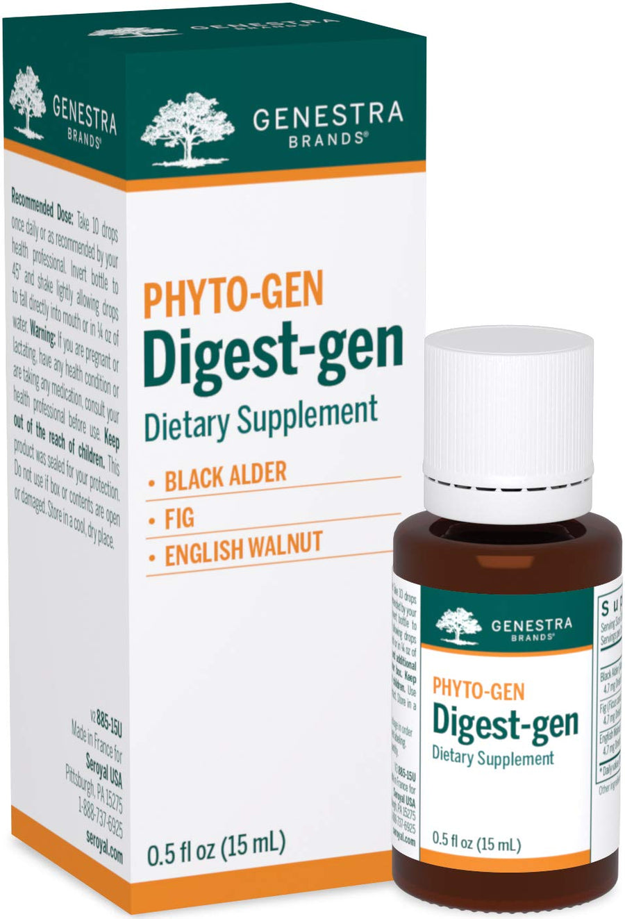 Digest-gen | Black Alder, Fig, and English Walnut Herbal Supplement | 0.5 fl. oz.