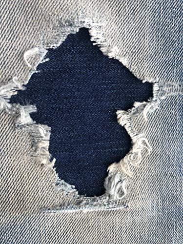 Dark Blue Denim Stretch Jean Patches Super Strong Iron On- by Holey Patches (Assorted Sizes) (2-4 x 4)