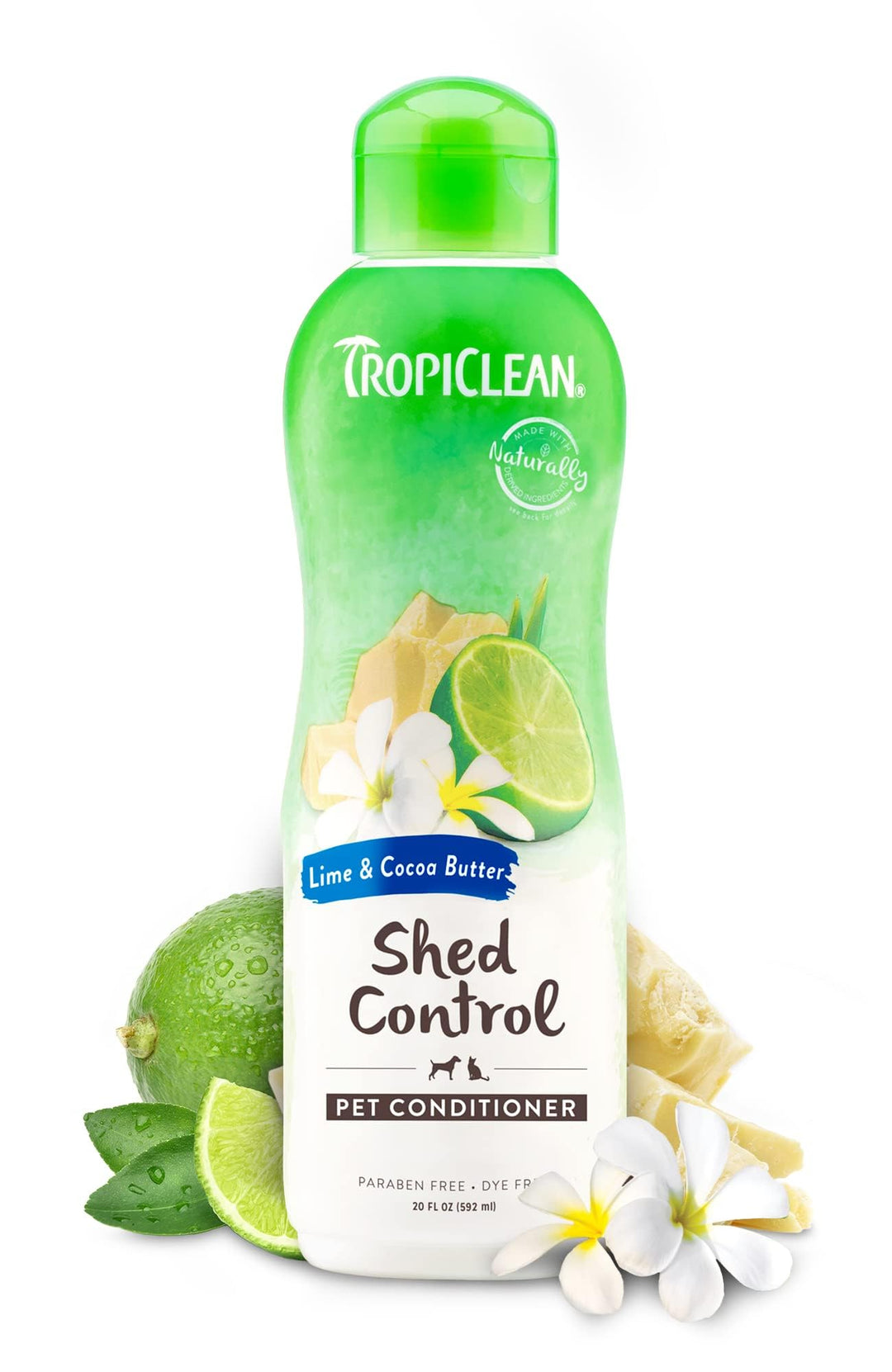 Deshedding Dog Conditioner, Reduces Shedding & Softens Coat, Puppy Safe, Made in the USA, Lime & Cocoa Butter Scent, 20oz.