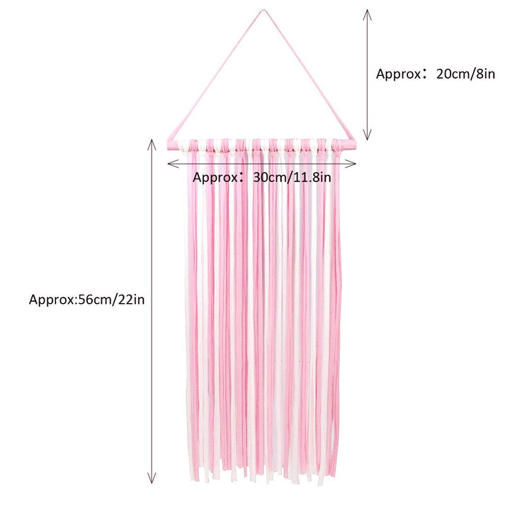 Baby Girls Hair Bow Holder 30 Long Bow Hanger Hair Clips Storage Organizer(Pink+White)