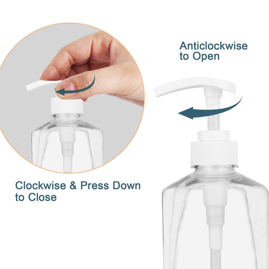 Plastic Pump Bottle 32oz, Soap Dispenser Empty Shampoo Dispenser Bottles for Cleaning Solutions,Hair,Oils,(3 Pack.1000ml)
