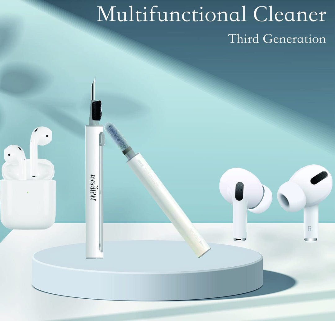 Cleaner Kit for Airpods, Bluetooth Earbuds Cleaning Pen for Airpods Pro 1 2 3 Samsung MI Android Earbuds, 3 in 1 Compact Multifunctional Headphones Case Cleaning Tools